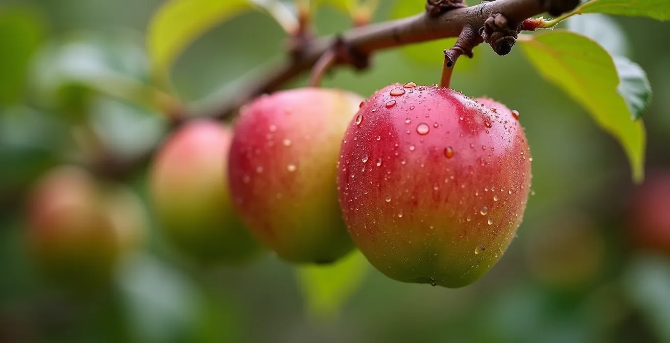 Gros plan sur des pommes anciennes dans le verger conservatoire du Luxembourg